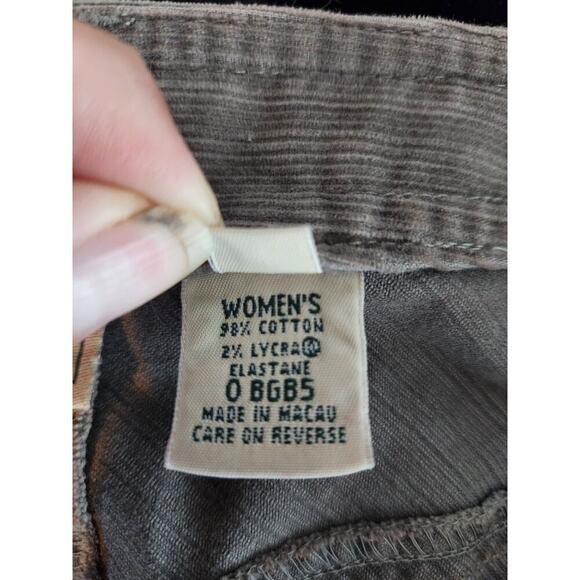 LL Bean 8p corduroy midi skirt 2 pockets with slip back button zip Y2K brown - Picture 7 of 10